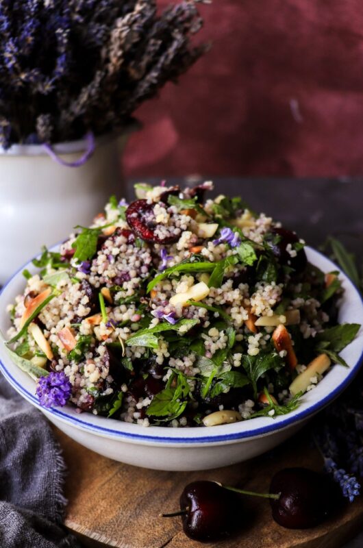 Couscous Salad with Almonds, Cherries, and Lavender