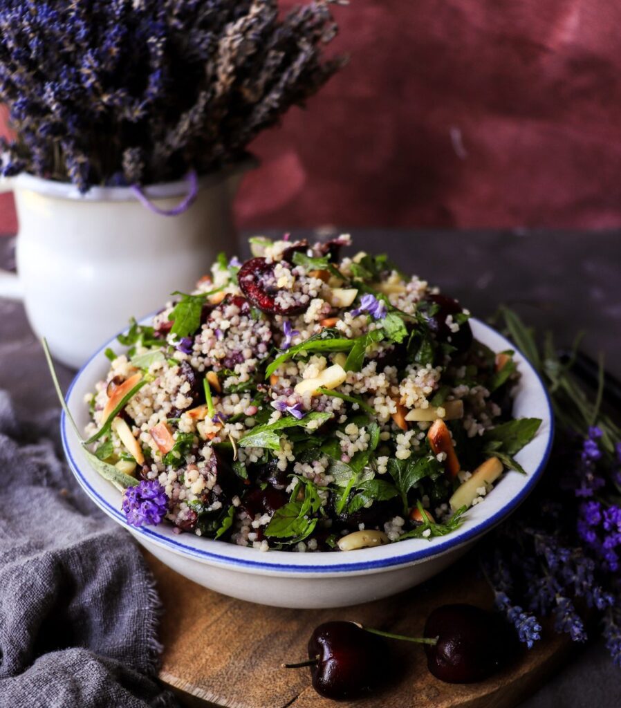 Couscous Salad with Almonds, Cherries, and Lavender