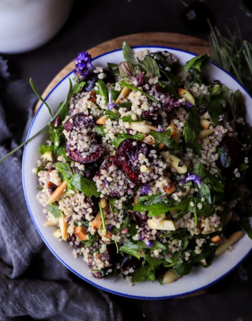 Couscous Salad with Almonds, Cherries, and Lavender