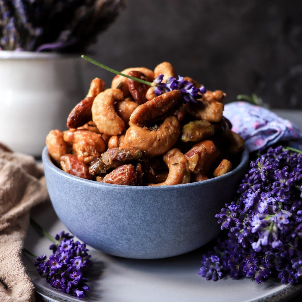 Lavender Maple Caramelized Nuts