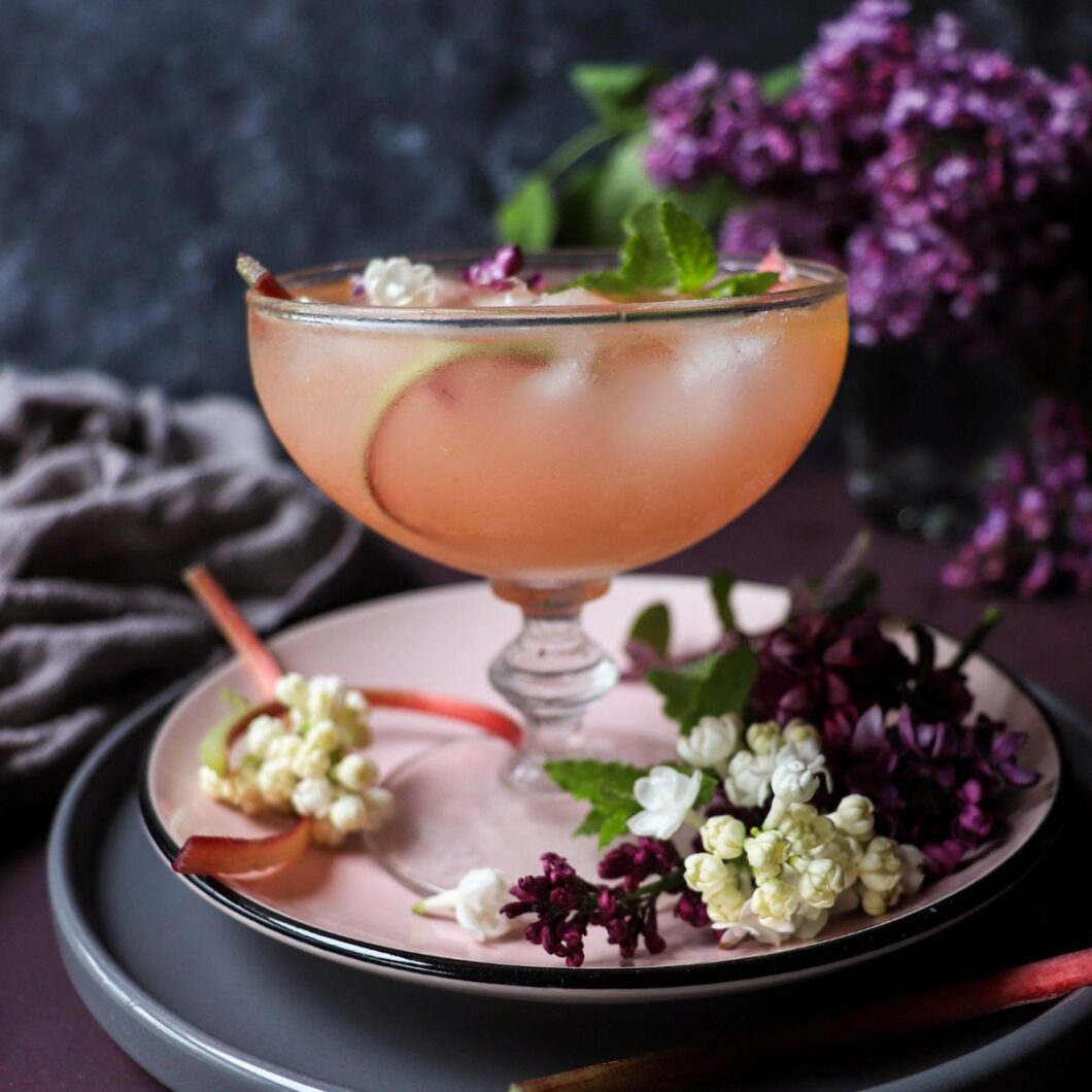 Rhubarb Honey Cocktail