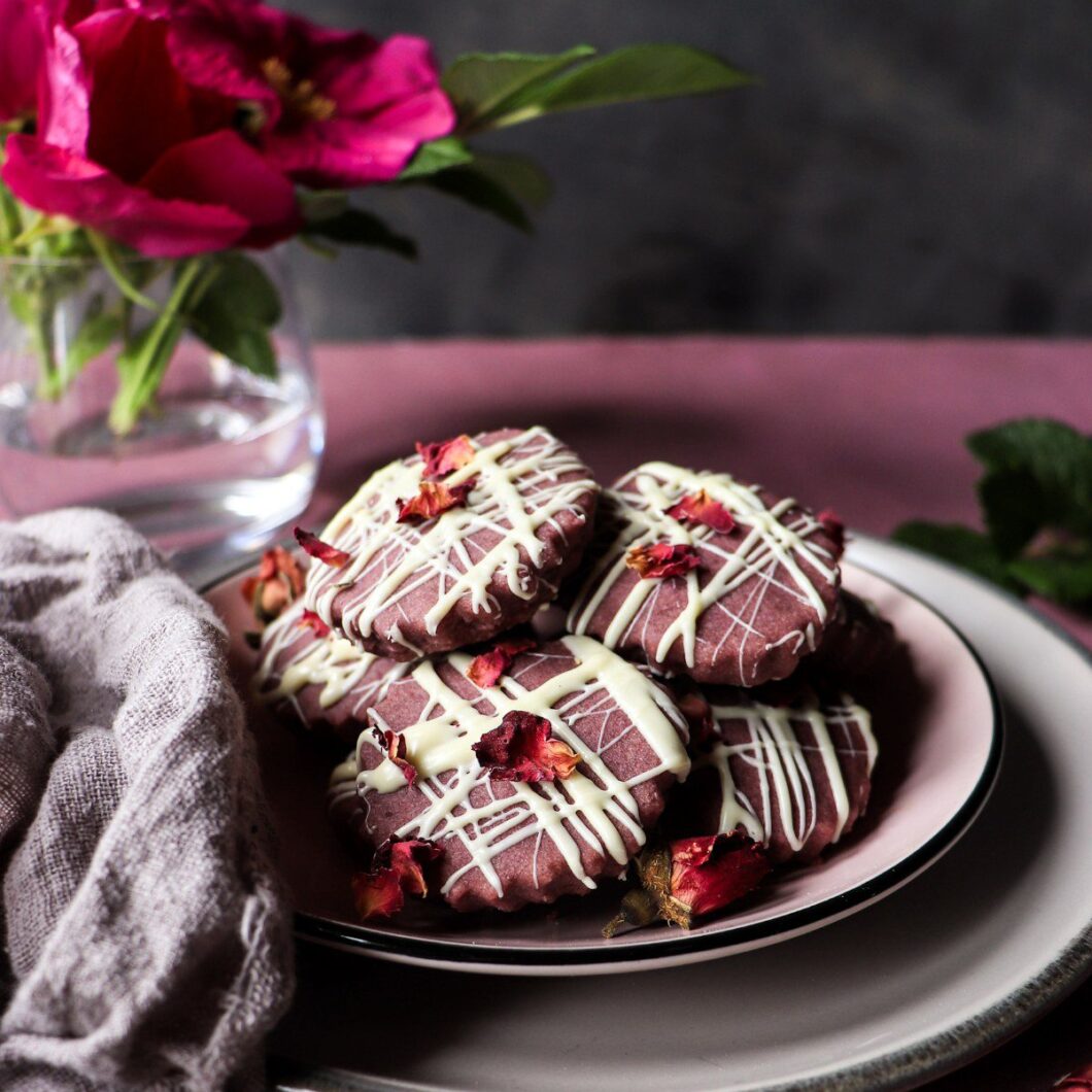 Rose Powder Shortbread Cookies