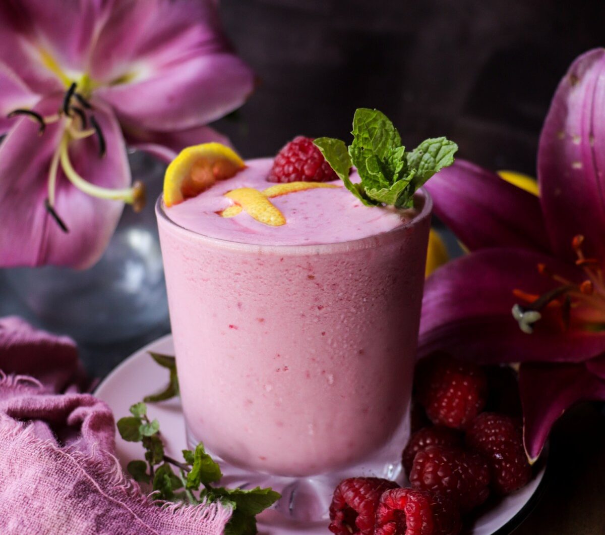 Boozy Lemon Raspberry Milkshake