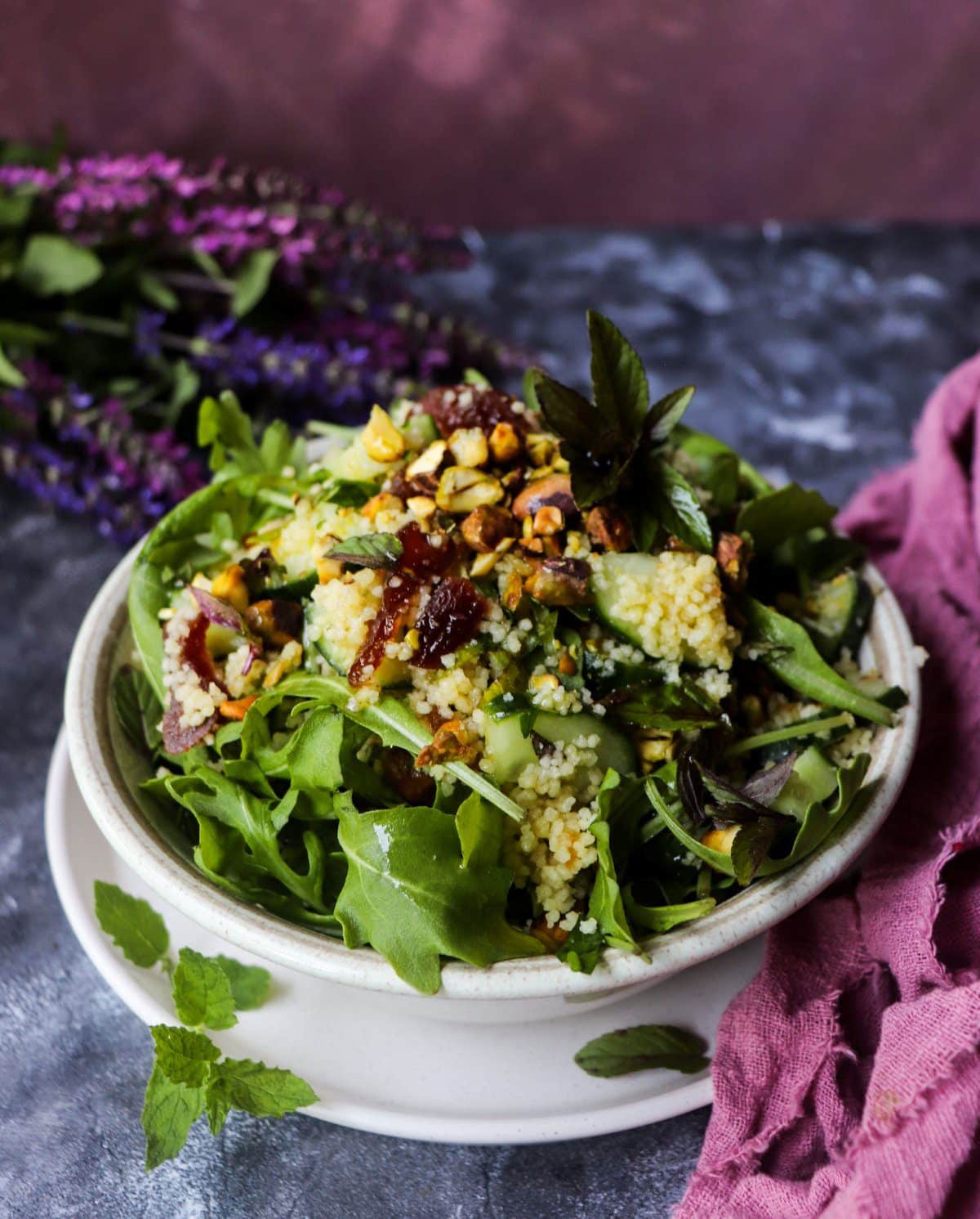 Couscous Salad with Dried Apricots, Pistachios, and Mint