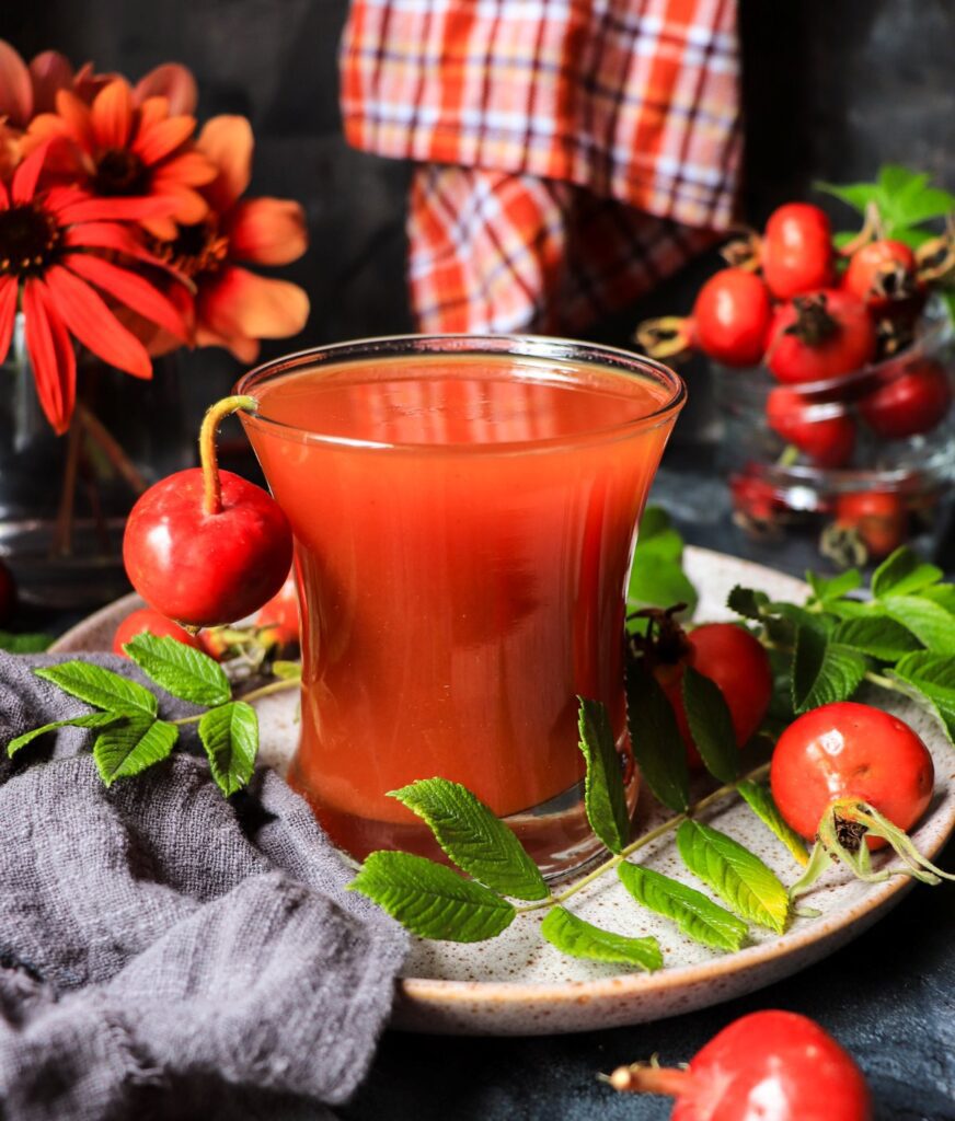Homemade rosehip syrup