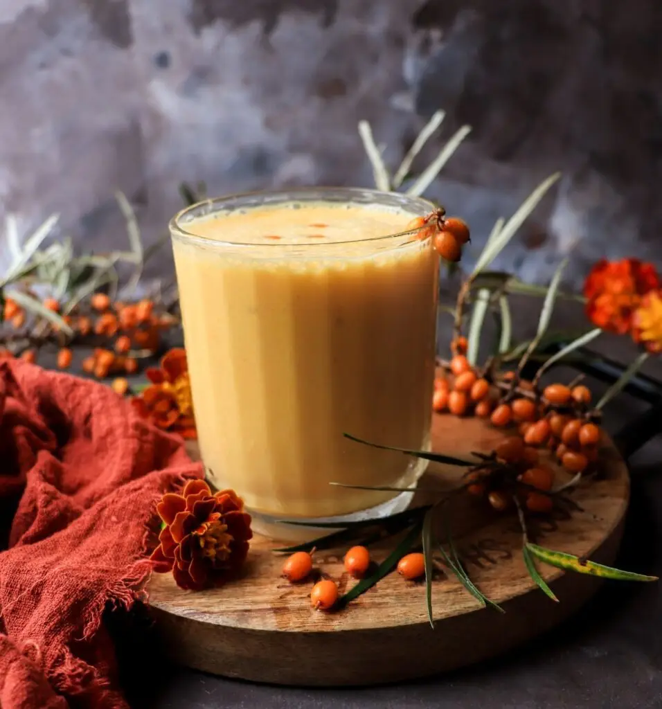Orange Sea Buckthorn Smoothie with Greek Yogurt and Banana
