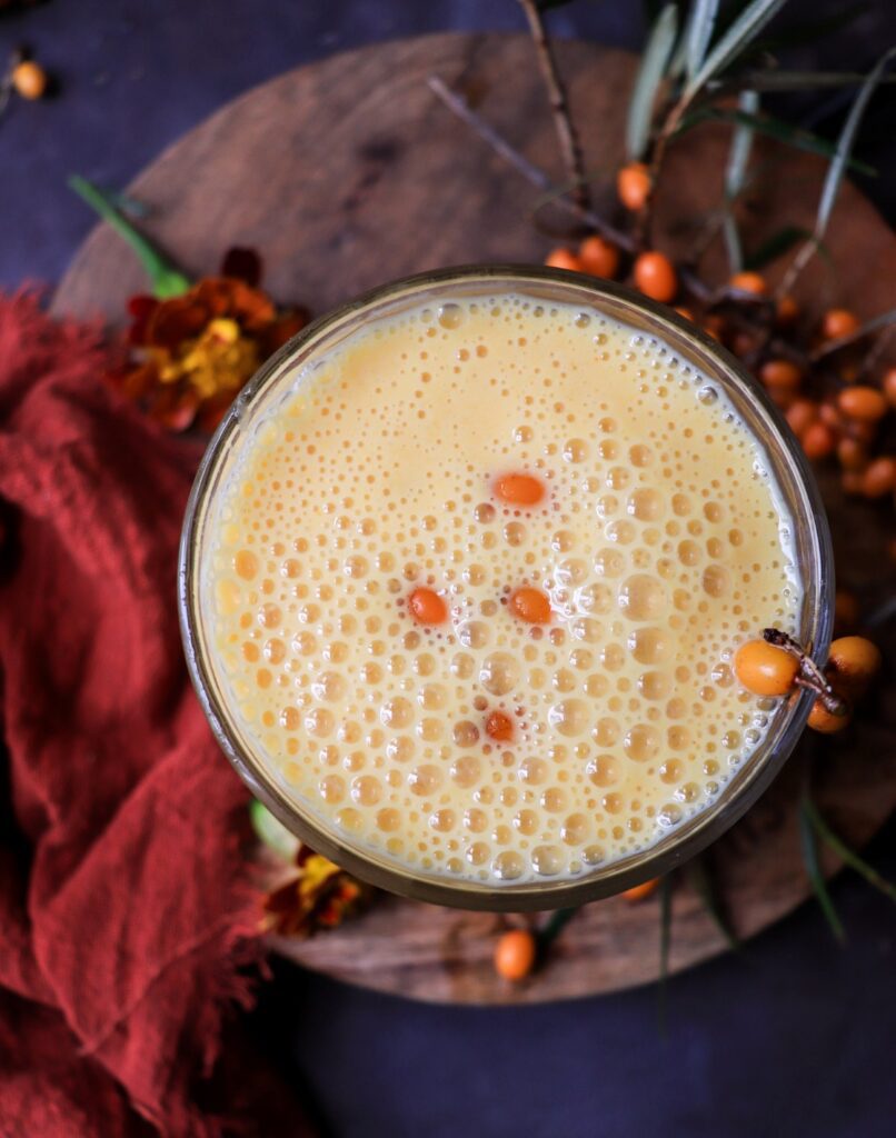 Orange Sea Buckthorn Smoothie with Greek Yogurt and Banana