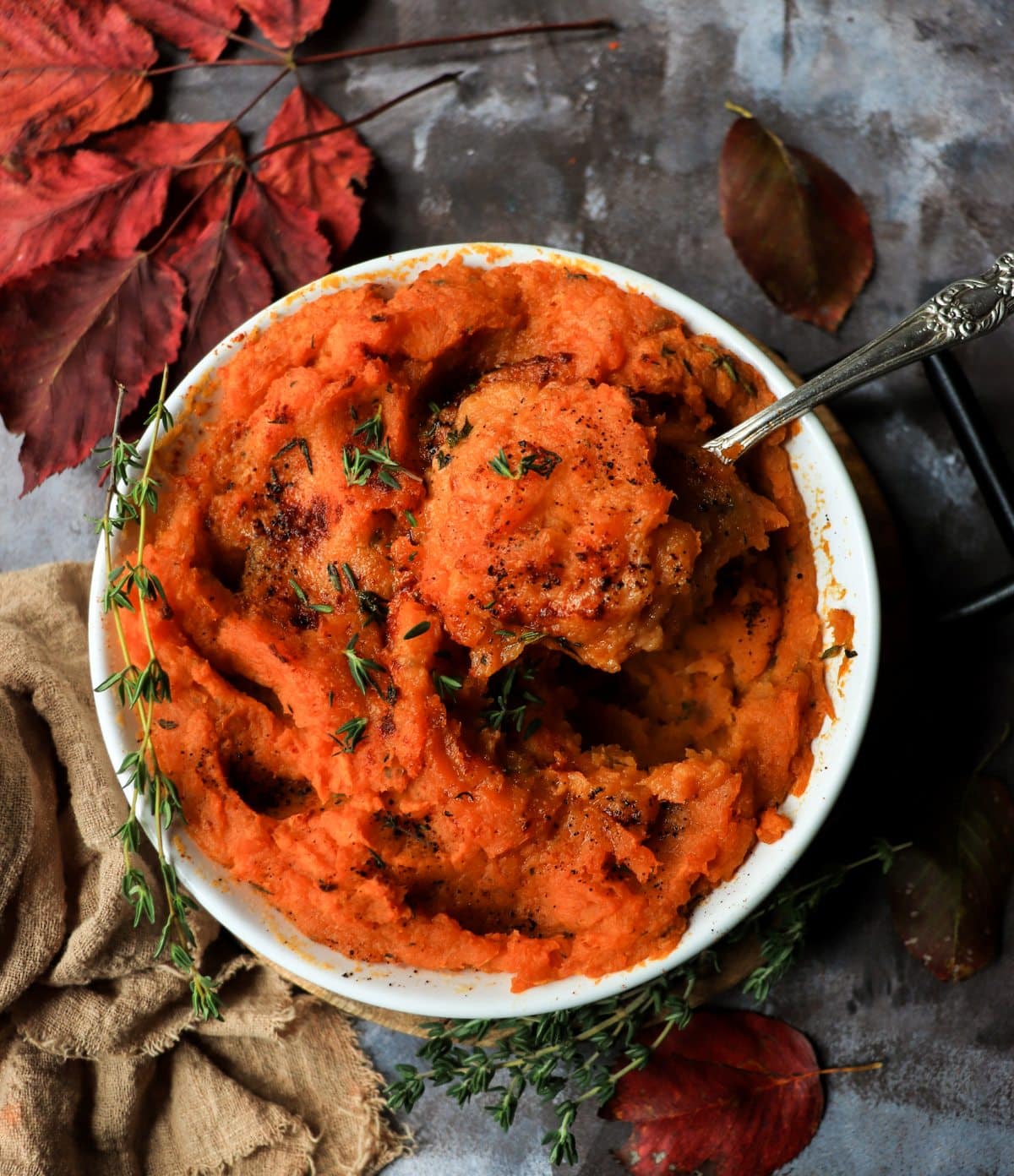 Savoury Mashed Sweet Potatoes Bake