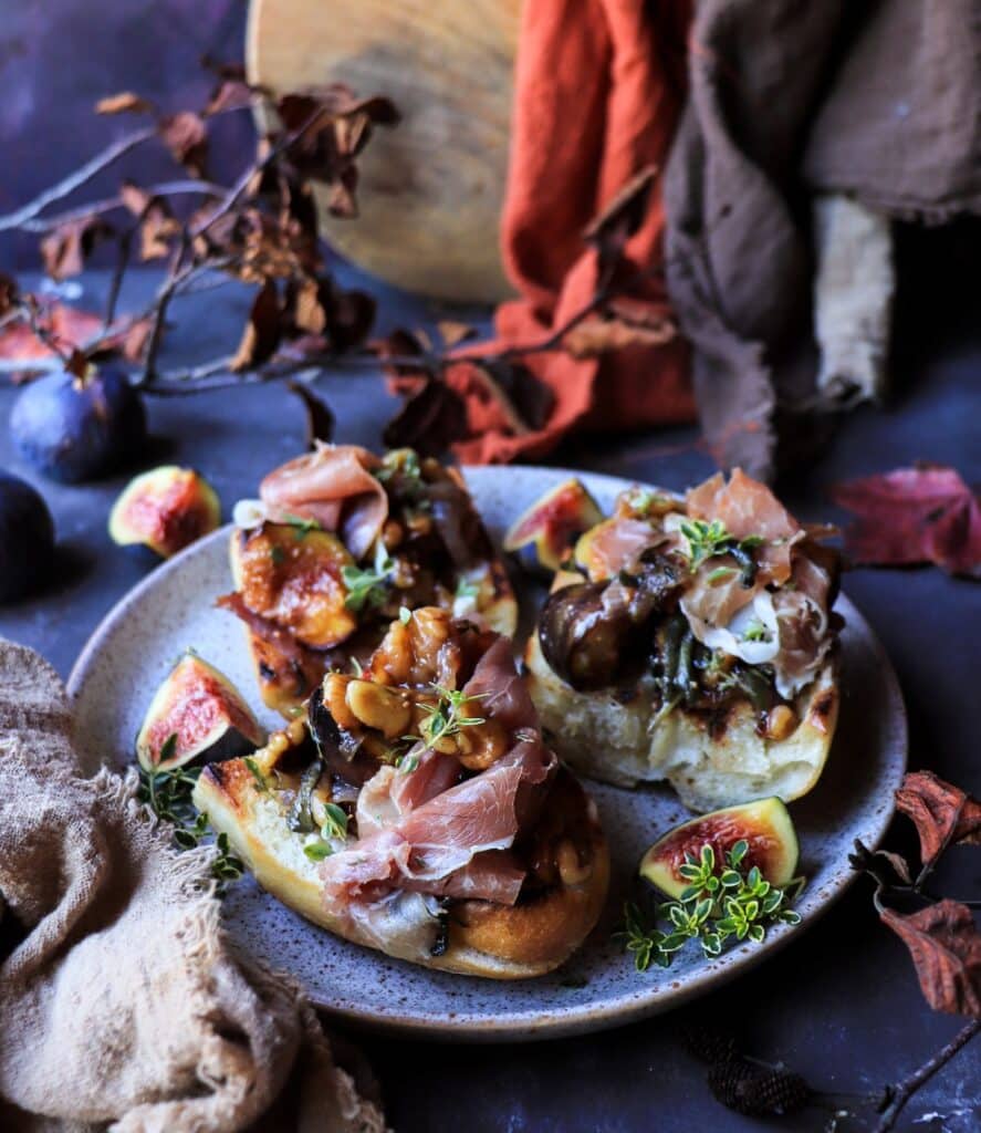 Fig Walnut Prosciutto Bruschetta