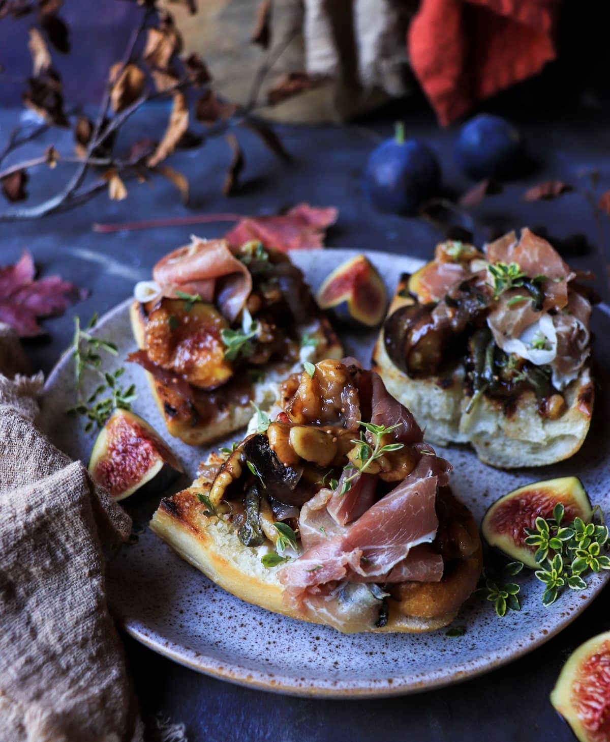 Fig Walnut Prosciutto Bruschetta