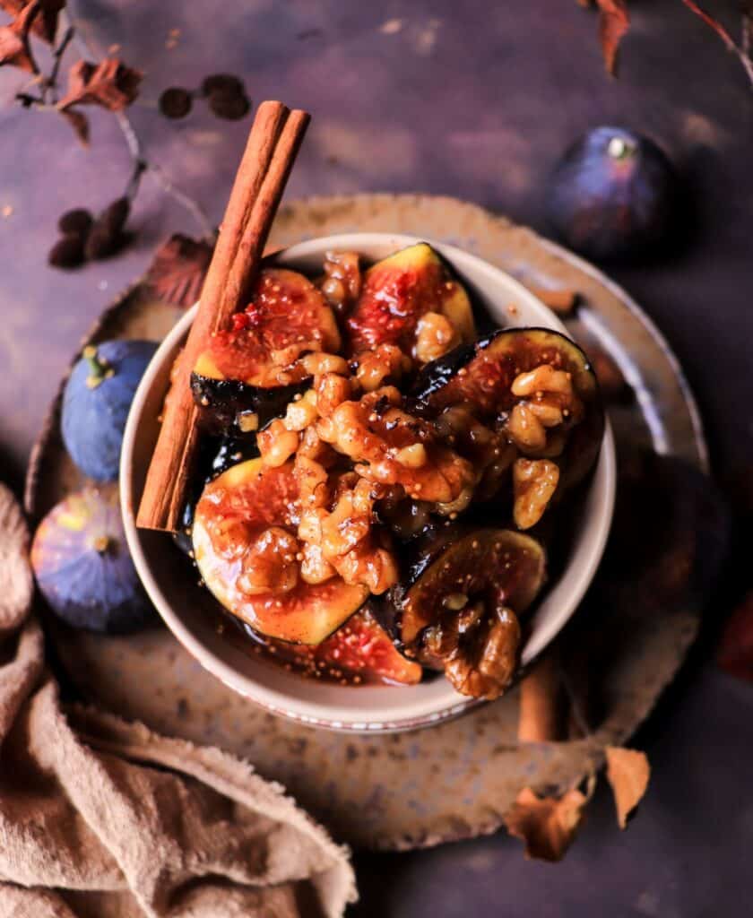 Maple Skillet Sautéed Figs with Walnuts and Vanilla