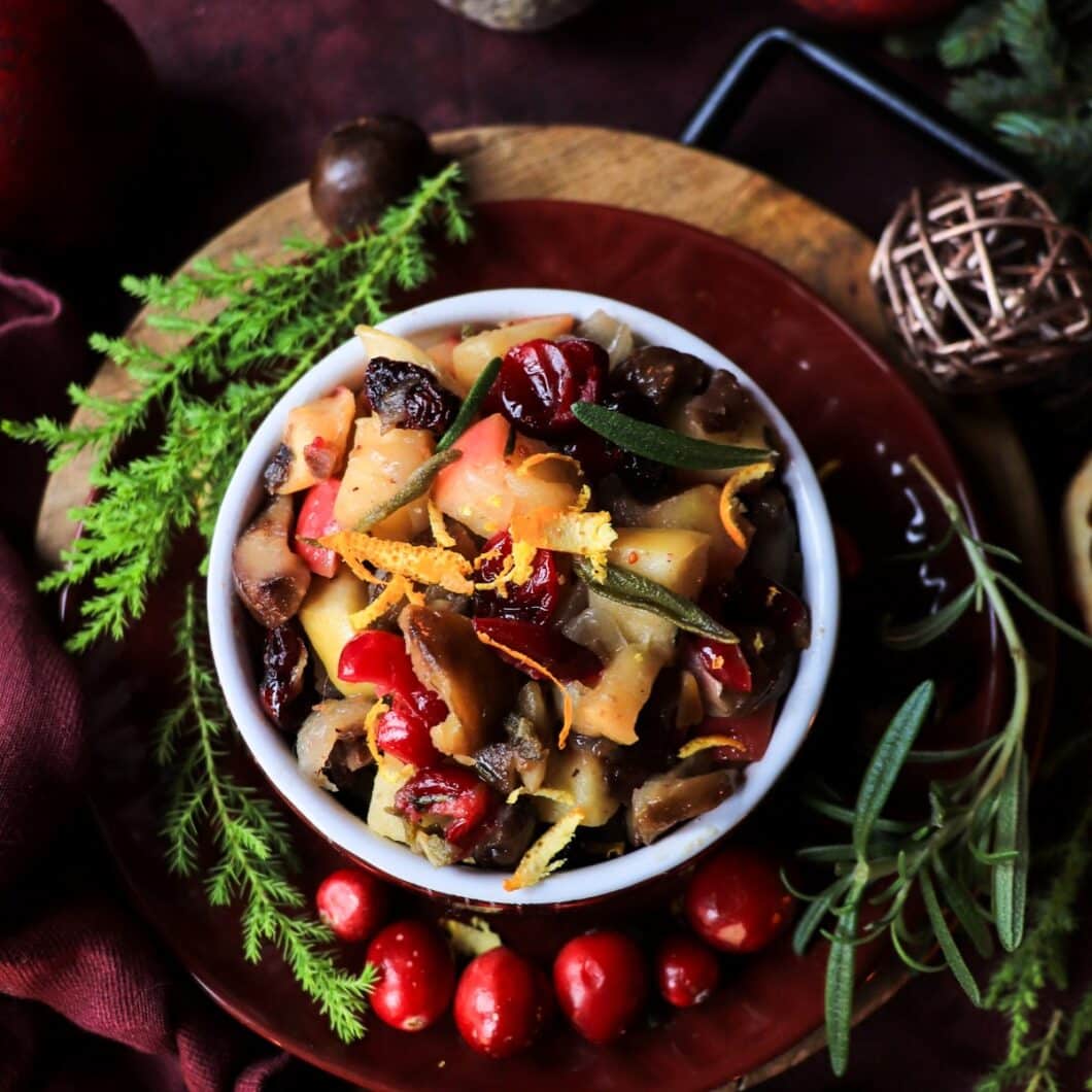 Festive Chestnut Apple Chutney with Rosemary and Brandy
