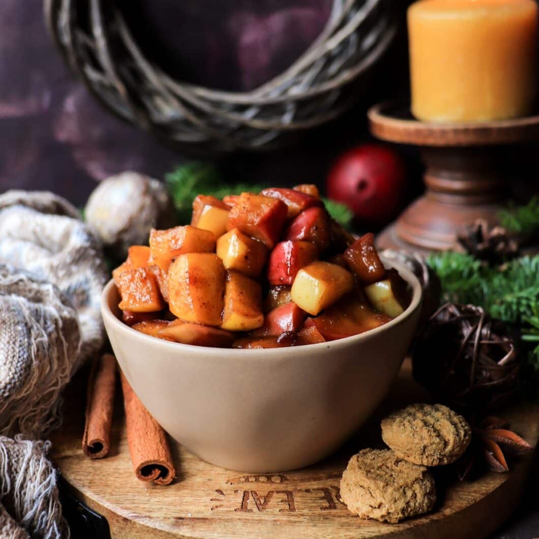 Gingerbread Caramelized Apples - A Cozy Holiday Skillet Dessert