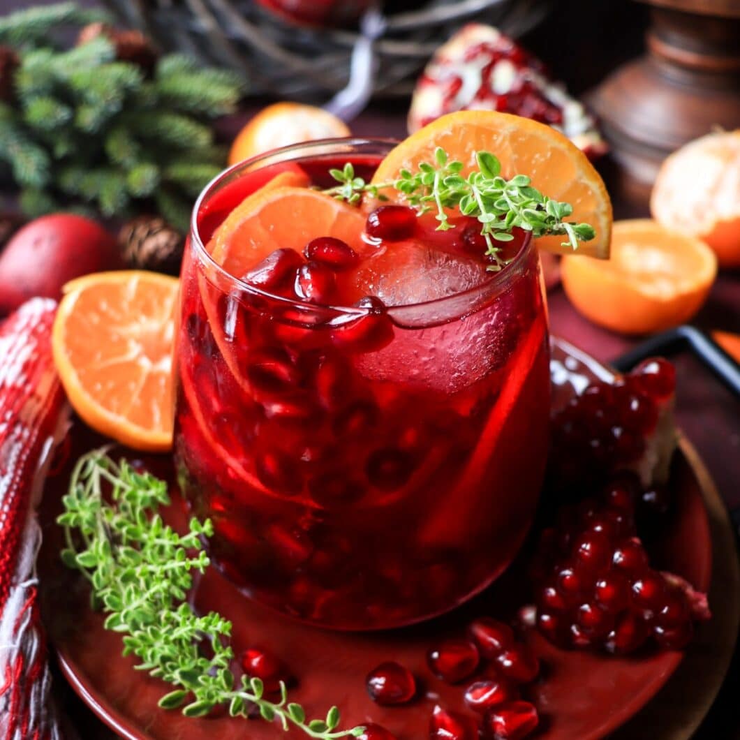 Pomegranate Clementine Holiday Sangria with Cointreau