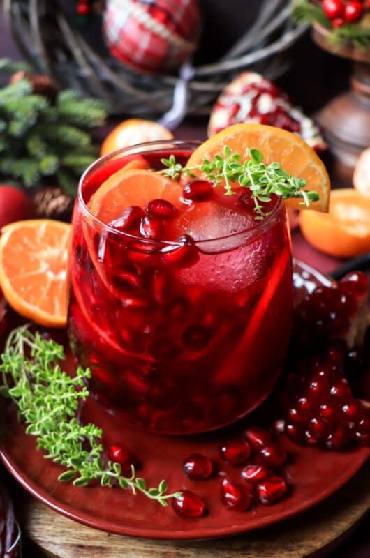 Pomegranate Clementine Holiday Sangria with Cointreau