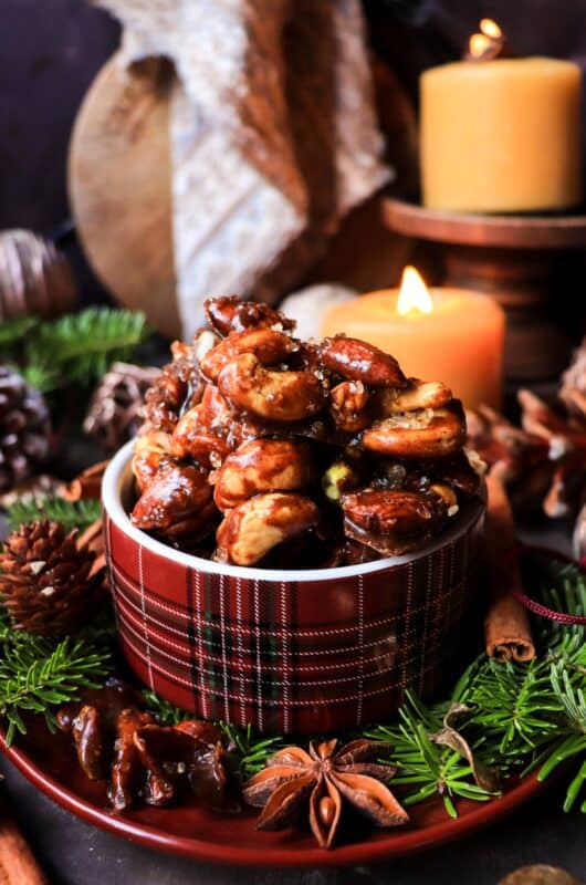 Stovetop Gingerbread Candied Nuts - A Festive Stovetop Holiday Treat