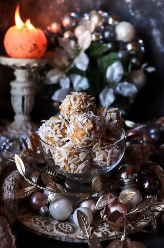 Coconut Cashew Rum Cookie Truffles