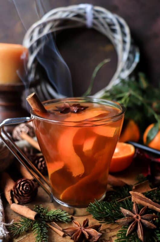 Festive Clementine Honey Tea with Brandy