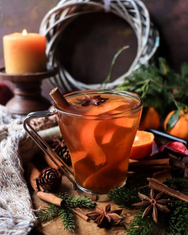 Festive Clementine Honey Tea with Brandy