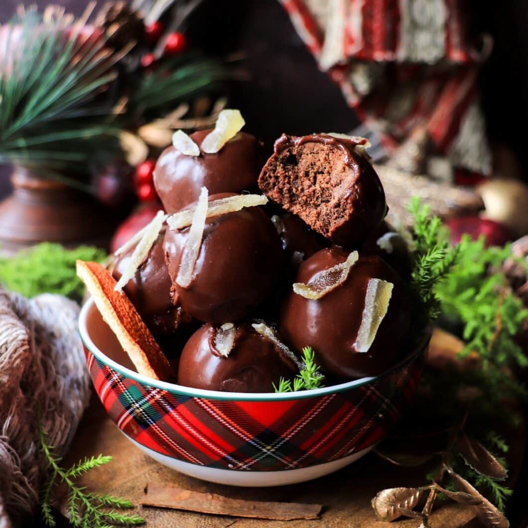 Soft Chocolate Gingerbread Cookies with Orange and Rum