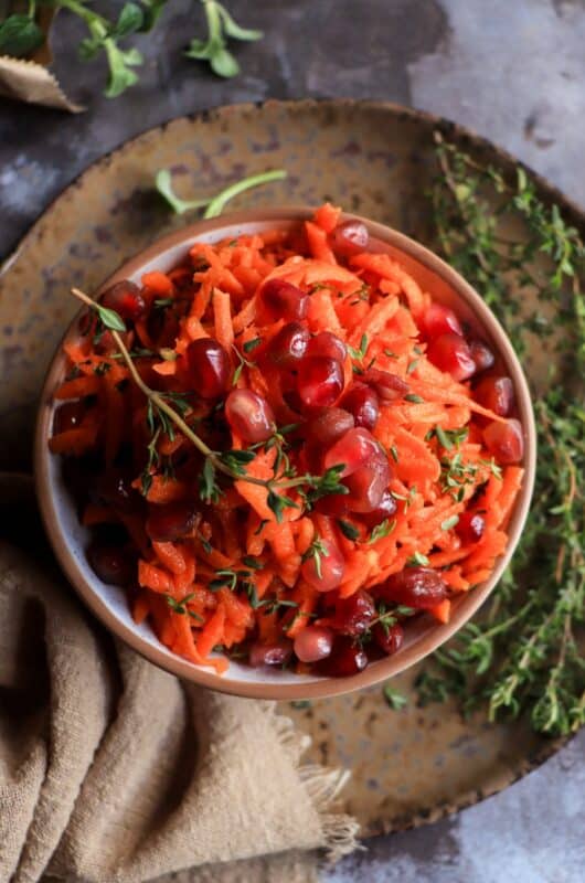 Carrot Salad with Pomegranate Molasses Dressing