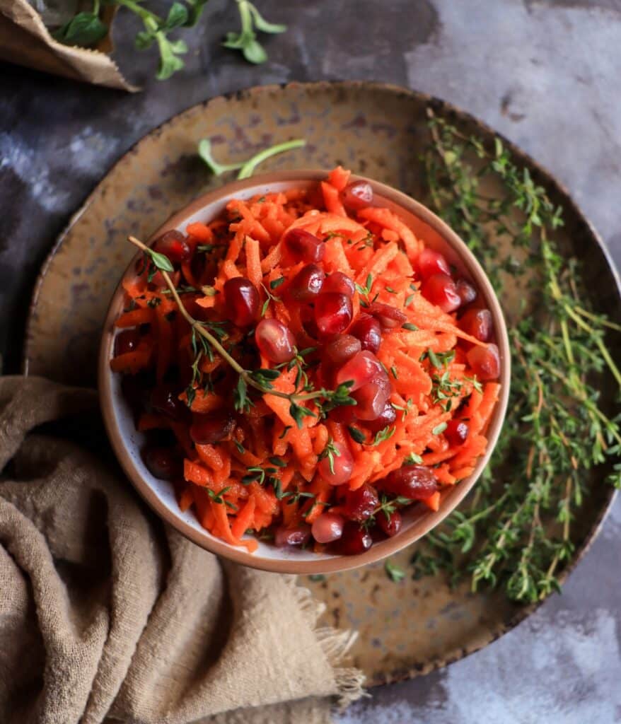 Carrot Salad with Pomegranate Molasses Dressing