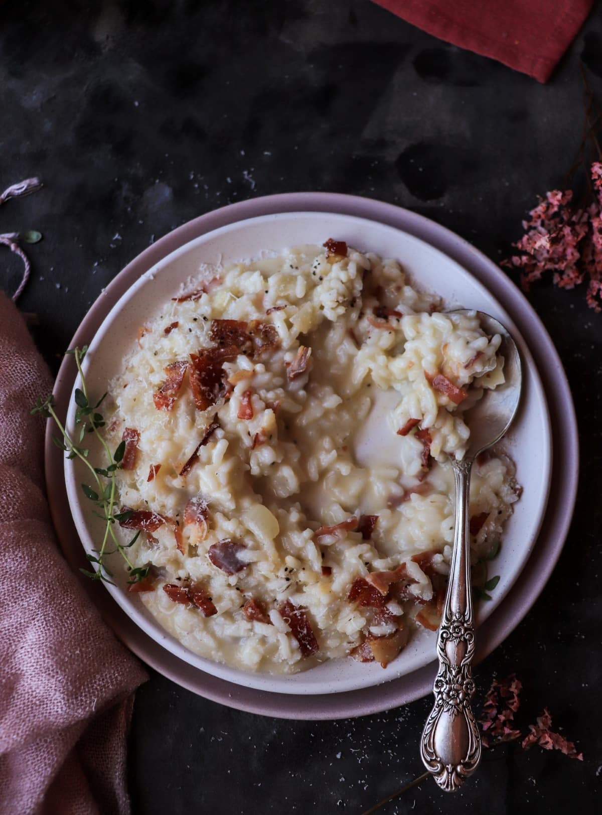 Northern Italian risotto with speck and white wine