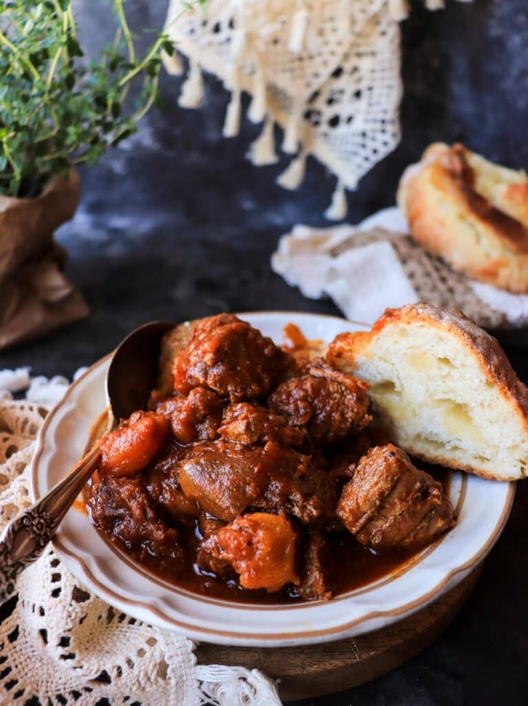 Spanish-Inspired Beef Stew with Saffron and Apricots