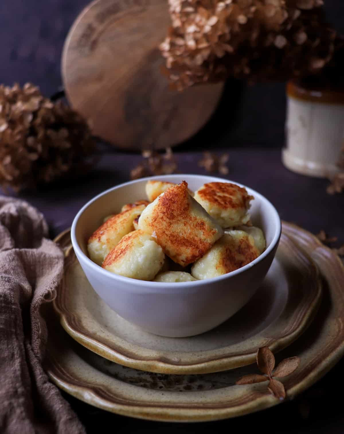 golden cottage cheese gnocchi crispy outside soft inside