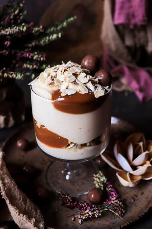 Dulce de Leche Greek Yogurt Parfait with Banana and Toasted Oats
