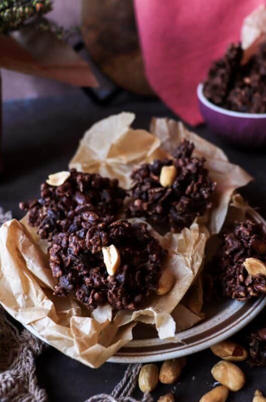 Espresso Chocolate Cornflake Clusters with Nuts and Raisins