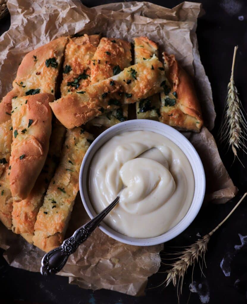 garlic fingers with sweet donair sauce creamy dipping sauce Atlantic Canadian recipe