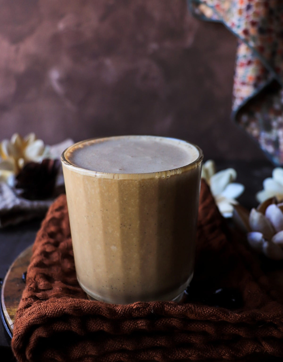 Easy boozy dessert drink made with ice cream and Kahlua in a simple glass.