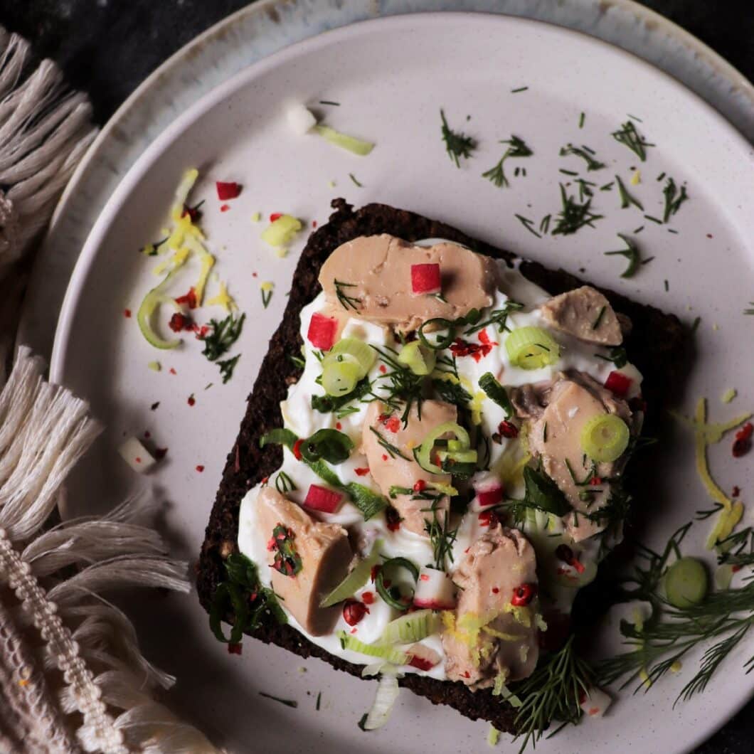 Cod Liver Rye Toast with Lemon Yogurt and Dill