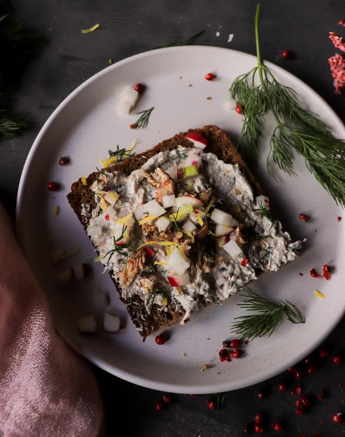 Cottage Cheese Spread with Smoked Sprats and Dill