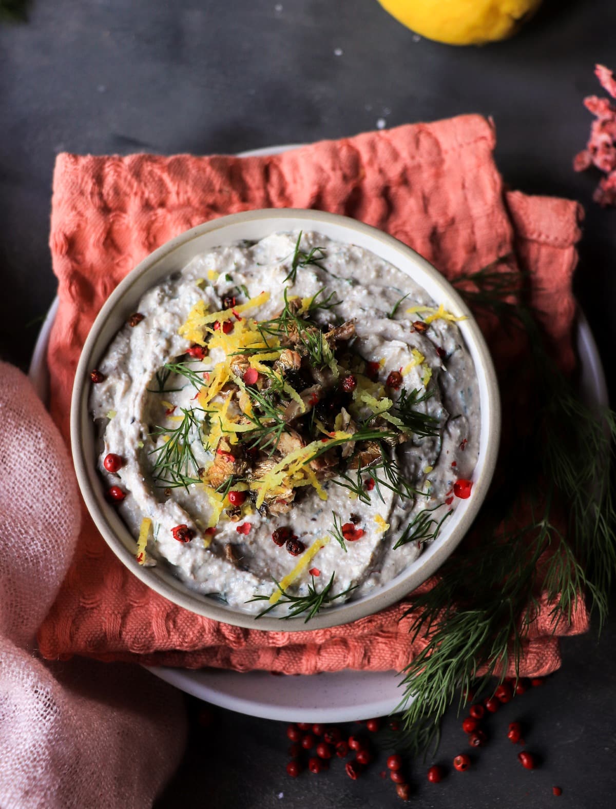 Eastern European smoked sprats appetizer spread