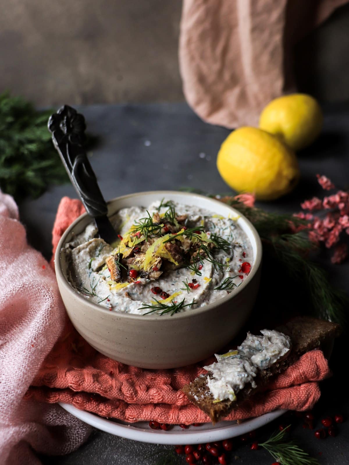 Cottage cheese and smoked sprats spread