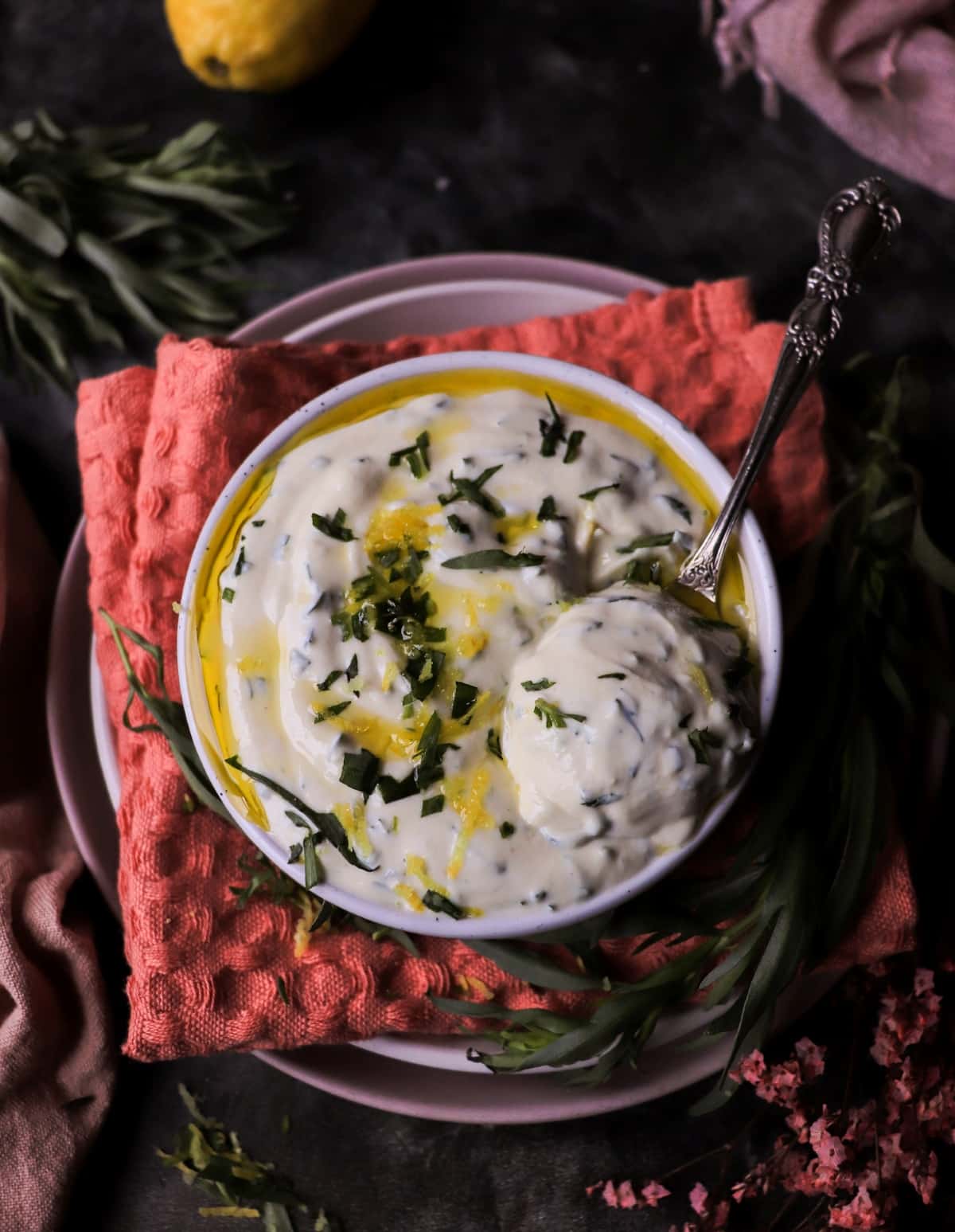 Creamy Tarragon Dijon Sauce - Easy Herb Yogurt Sauce