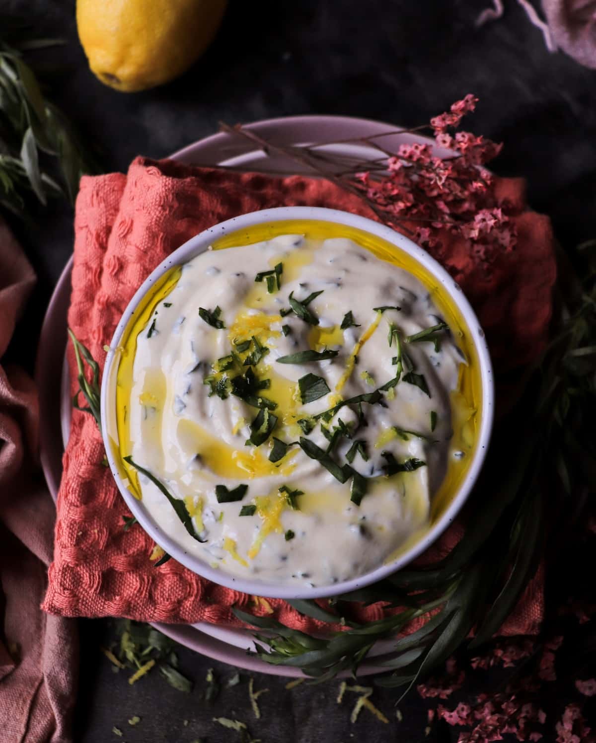 French-style tarragon Dijon sauce with olive oil