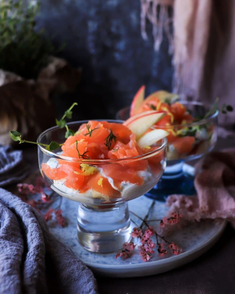 Horseradish Smoked Salmon Verrine with Apple