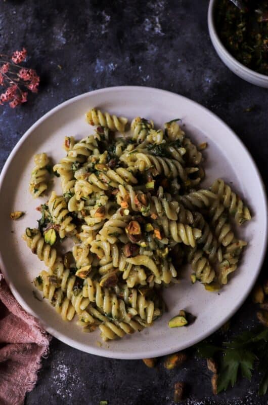 Pasta with Pistachio Gremolata