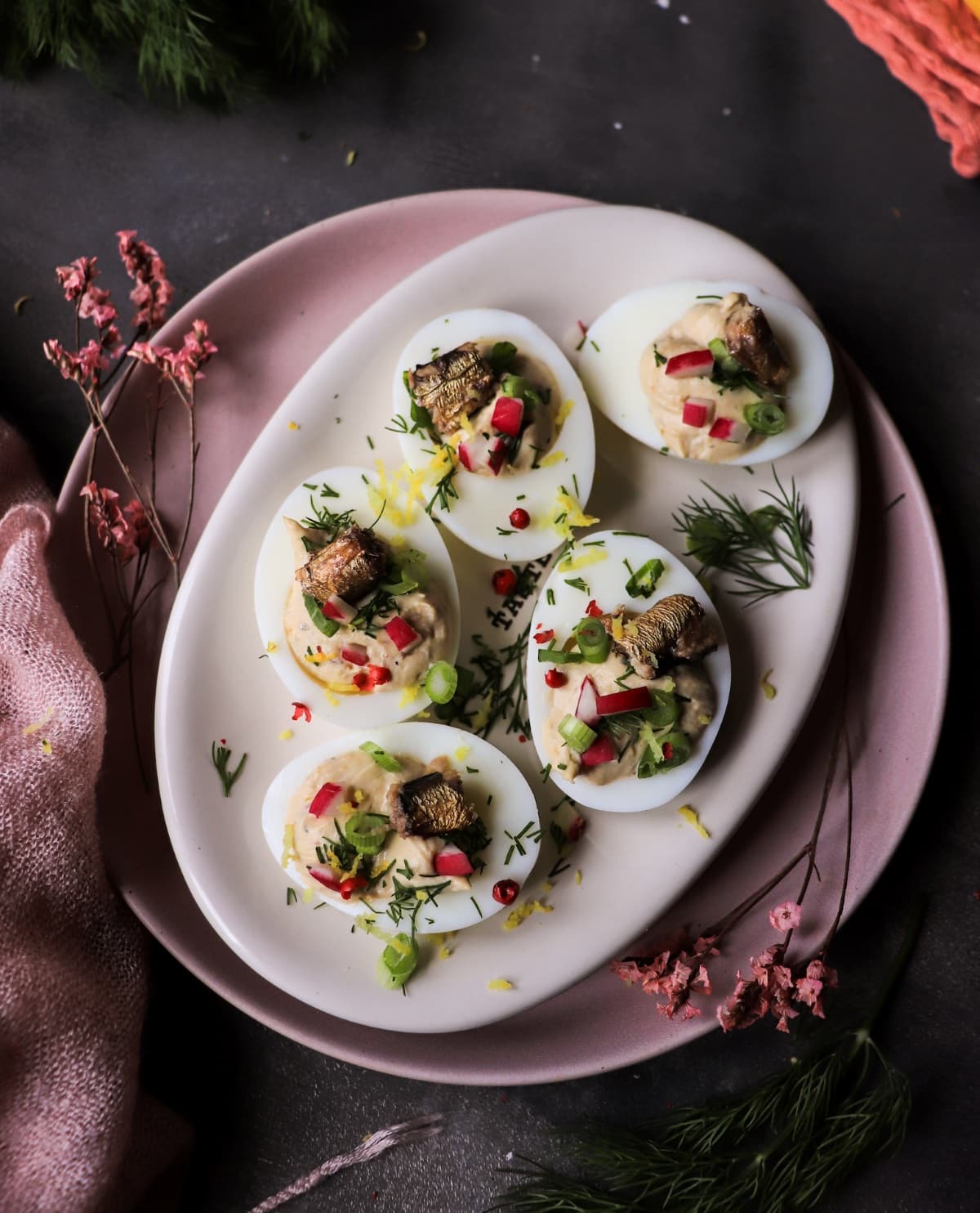 Sprat Deviled Eggs with Dill and Lemon