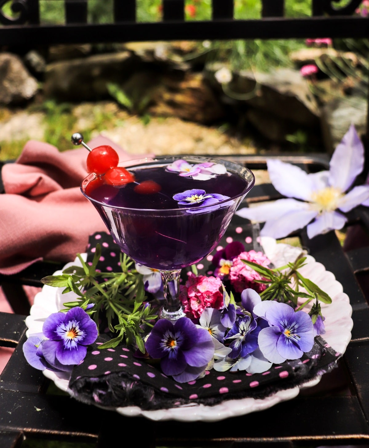 Floral Aviation cocktail recipe with crème de violette and Empress 1908 gin