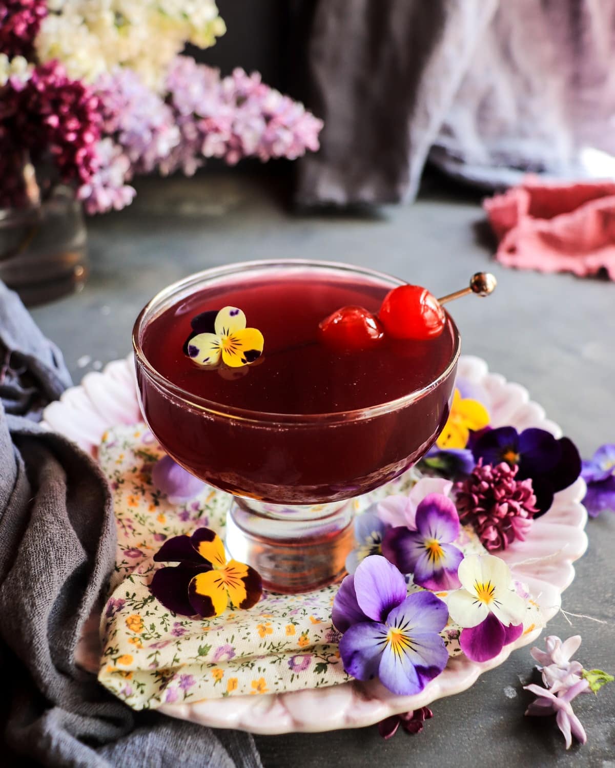 Aviation cocktail with cherry liqueur instead of maraschino