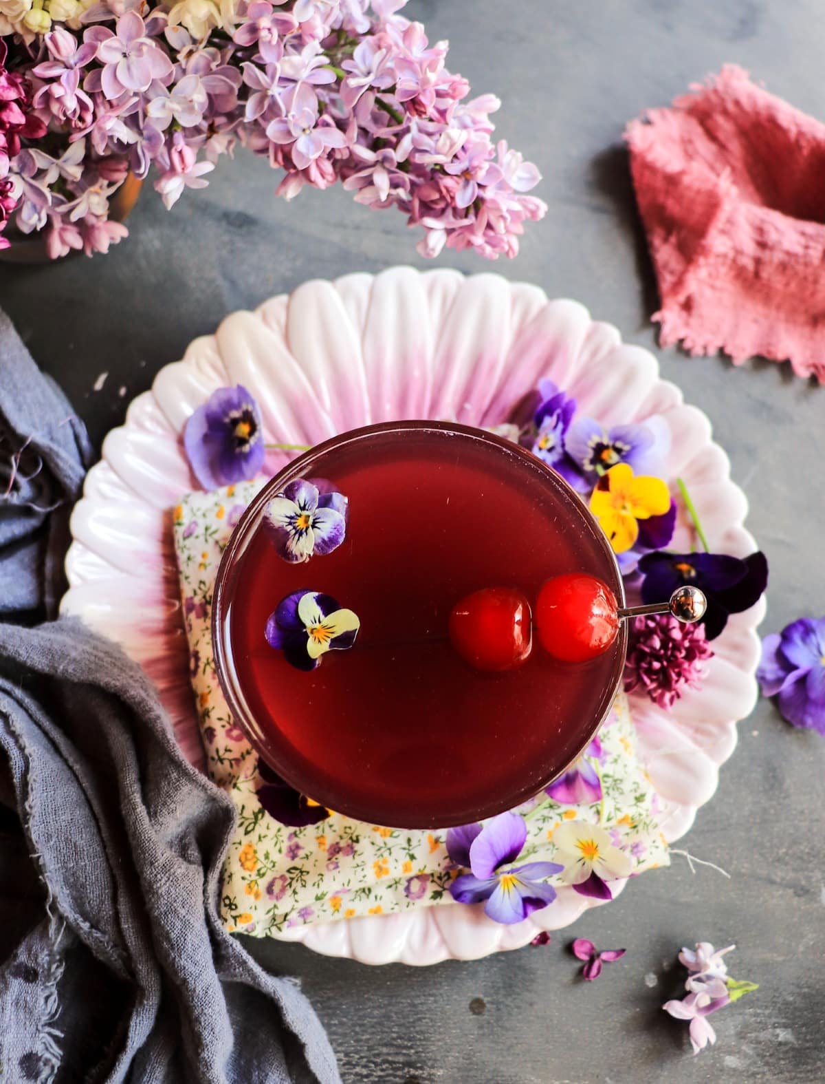 Cherry-forward Aviation cocktail