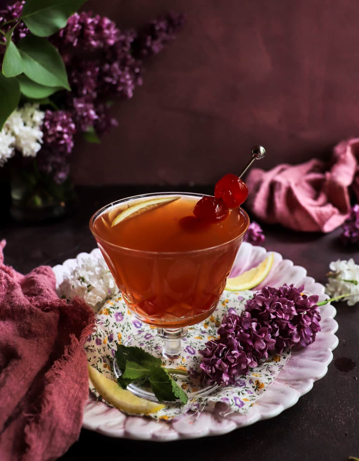 Cherry Gin Sour with orange liqueur