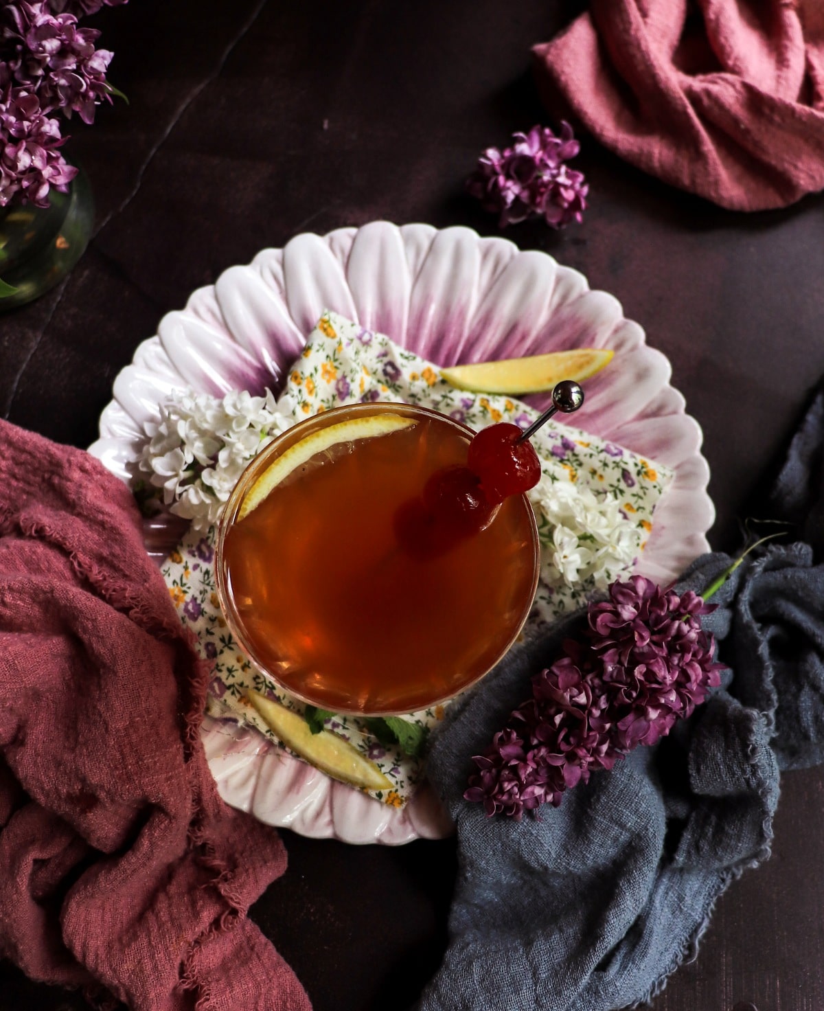 Gin cherry sour with Cointreau