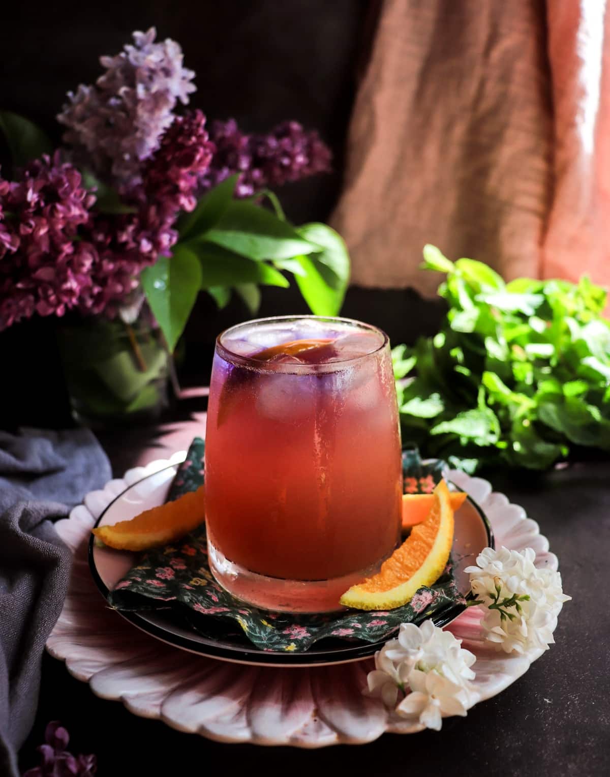 Gin Daisy with Empress gin, orange liqueur, lemon juice, grenadine, and club soda