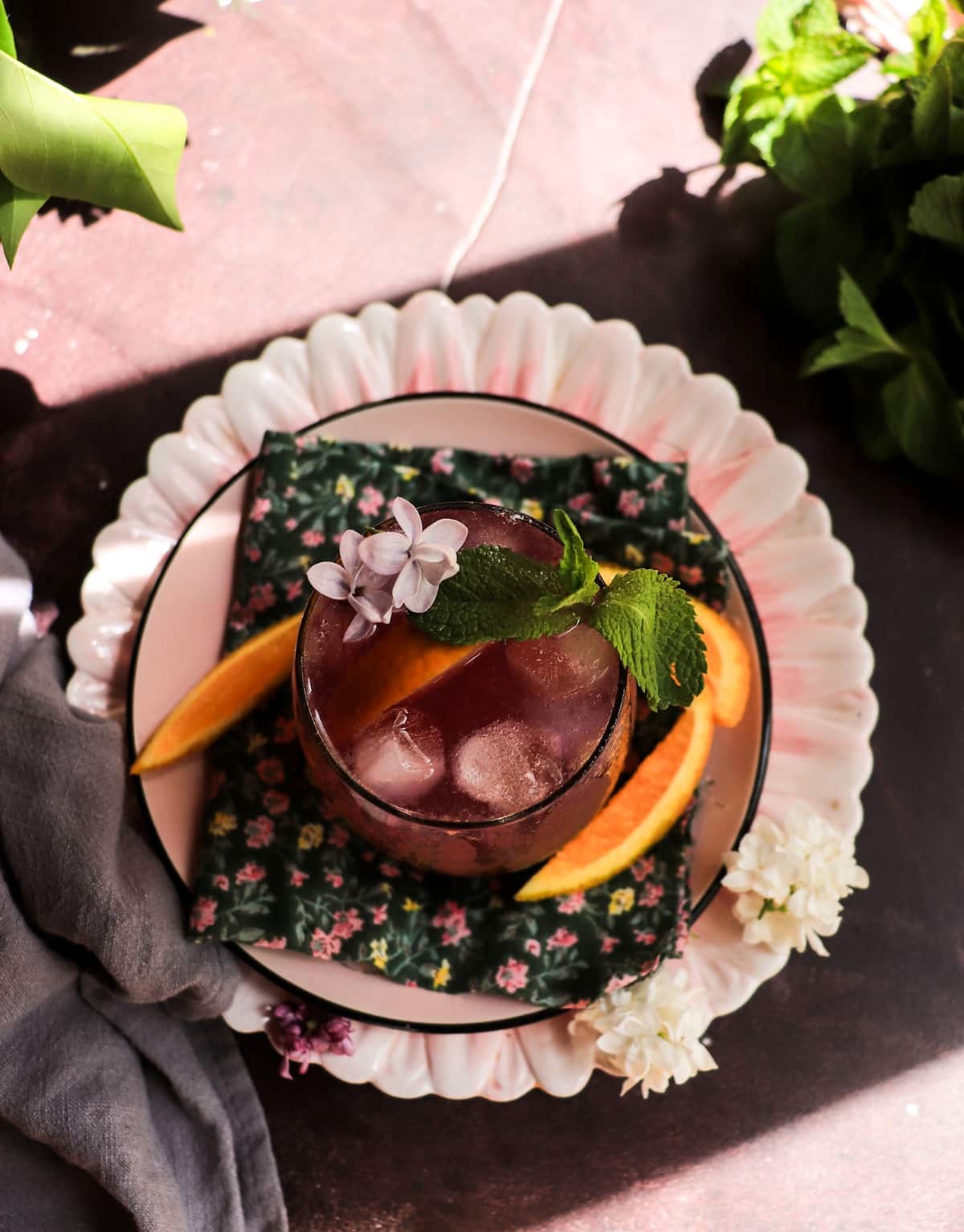 Gin Daisy with Empress Gin, orange peel, and fresh mint