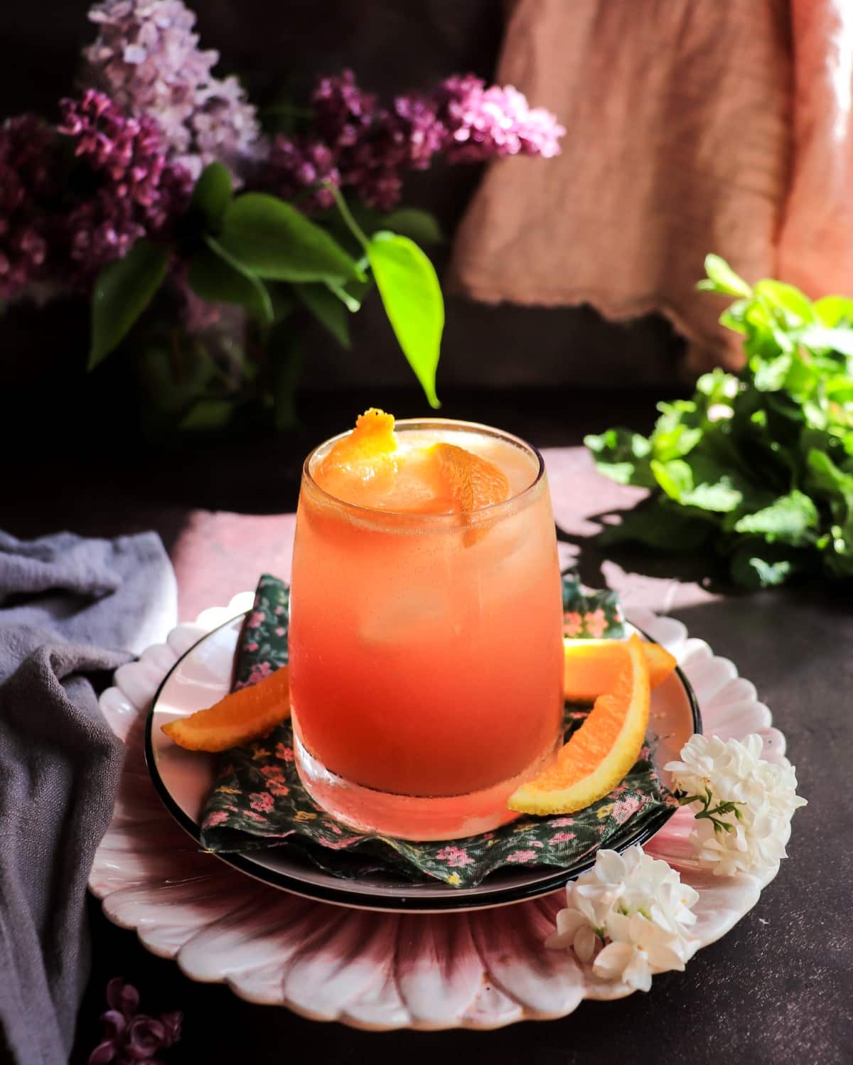 Gin Daisy with Empress Gin, orange peel, and fresh mint